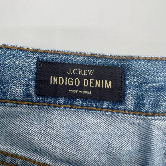 J Crew Indigo Denim Circle Pattern Womens 27 Blue Bermuda Cutoff - Picture 4 of 6